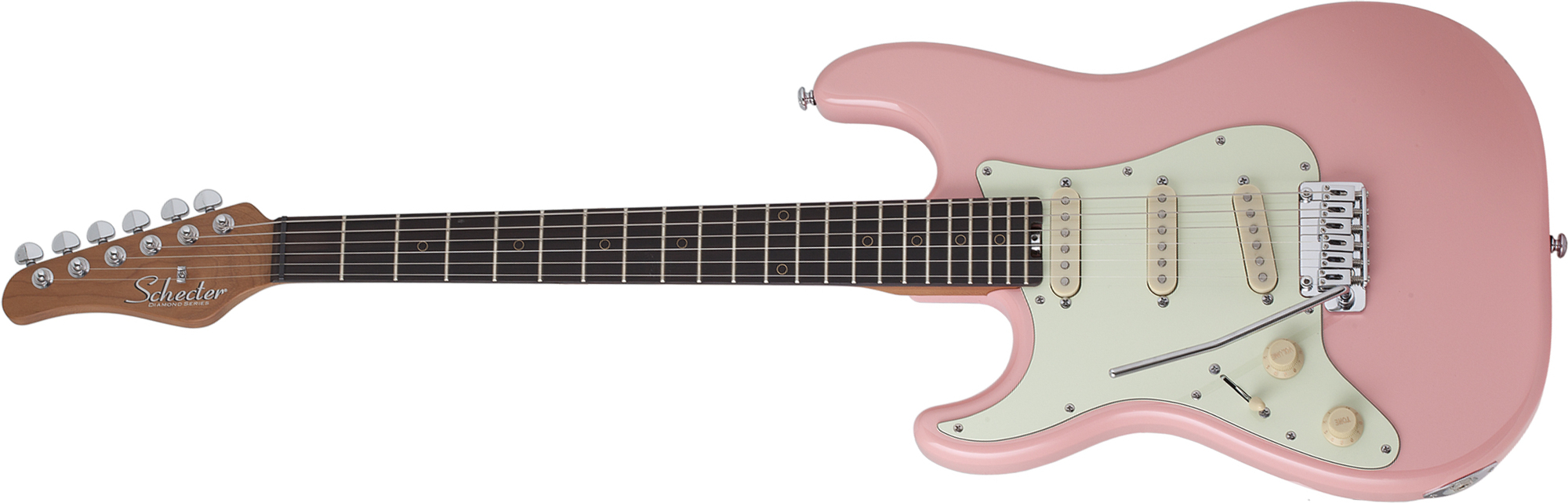 Schecter Nick Johnston Traditional Gaucher Signature 3s Trem Eb - Atomic Coral - Guitarra electrica para zurdos - Main picture
