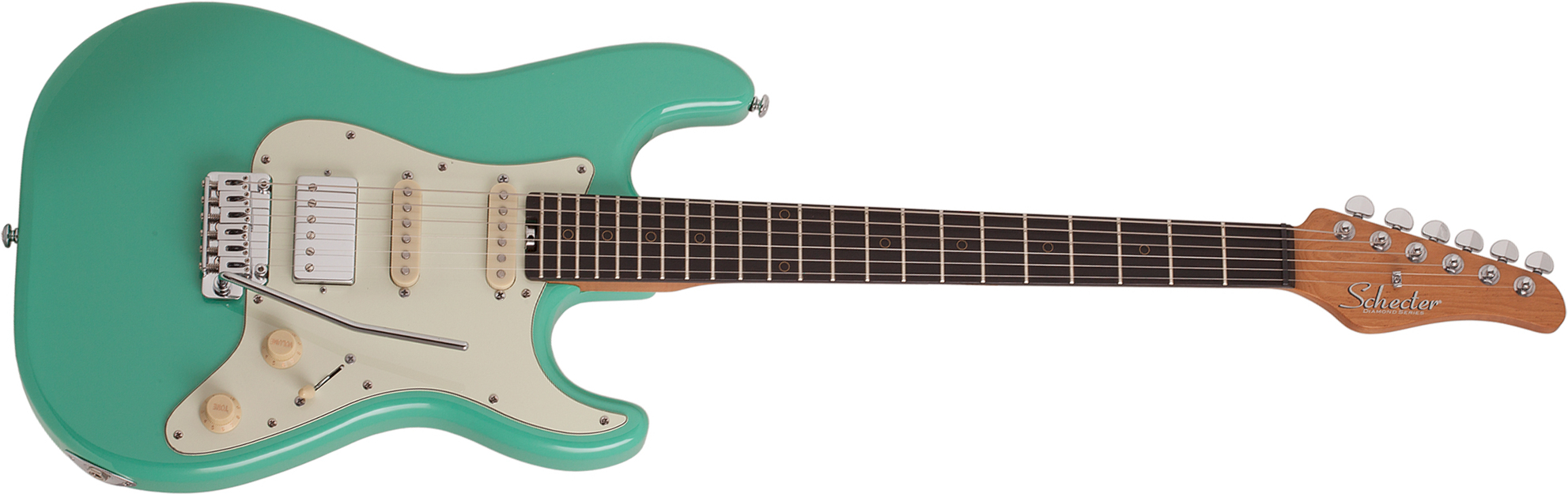 Schecter Nick Johnston Traditional Hss Signature Trem Eb - Atomic Green - Guitarra eléctrica con forma de str. - Main picture