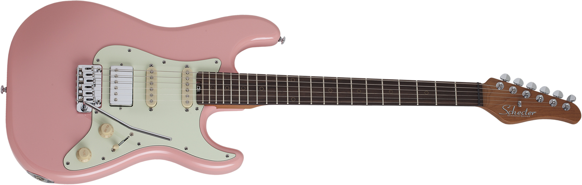 Schecter Nick Johnston Traditional Hss Signature Trem Eb - Atomic Coral - Guitarra eléctrica con forma de str. - Main picture