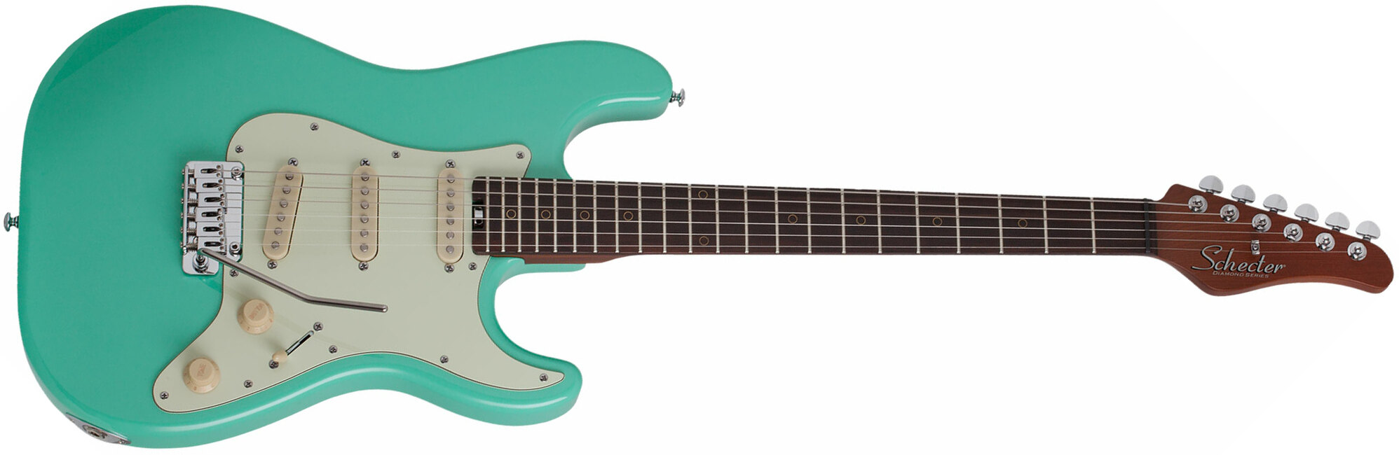 Schecter Nick Johnston Traditional Signature 3s Trem Eb - Atomic Green - Guitarra eléctrica con forma de str. - Main picture