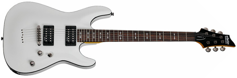 Schecter Omen-6 2h Ht Rw - Vintage White - Guitarra eléctrica con forma de str. - Main picture