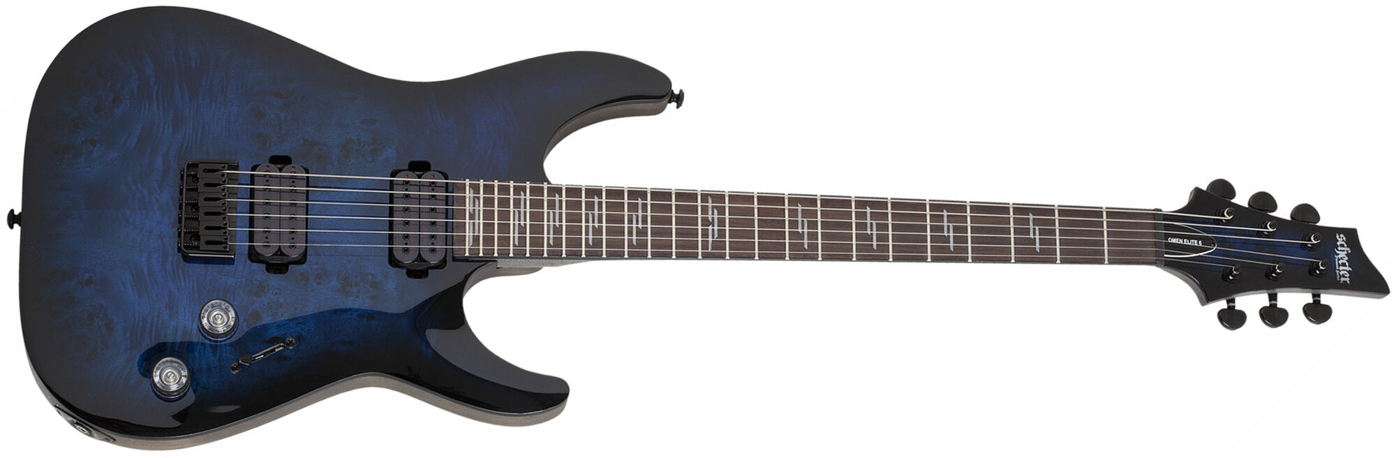 Schecter Omen Elite-6 2h Ht Rw - See Thru Blueburst - Guitarra eléctrica con forma de str. - Main picture