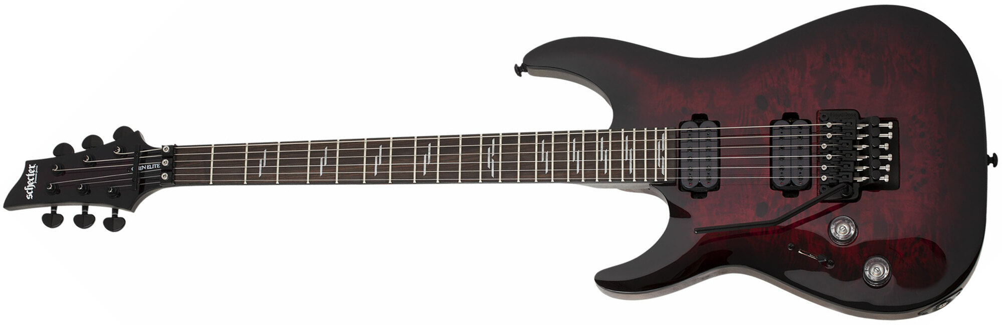 Schecter Omen Elite-6 Fr Lh Gaucher 2h Rw - Black Cherry Burst - Guitarra electrica para zurdos - Main picture