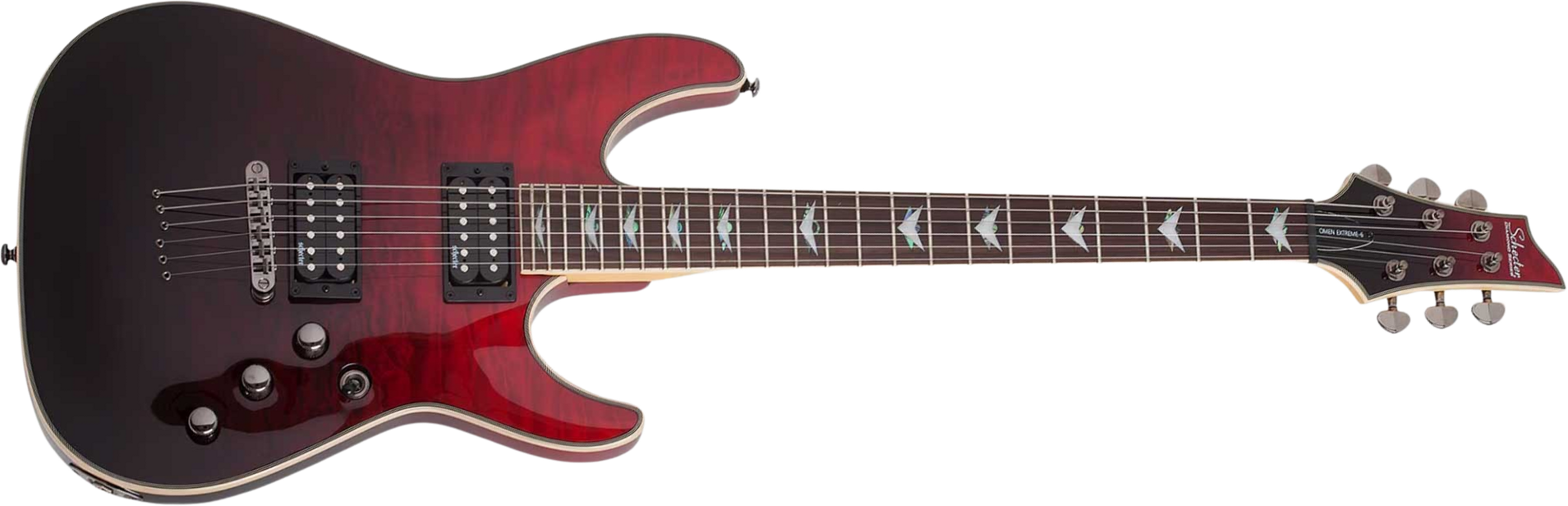 Schecter Omen Extreme-6 2h Ht Rw - Blood Burst - Guitarra eléctrica con forma de str. - Main picture