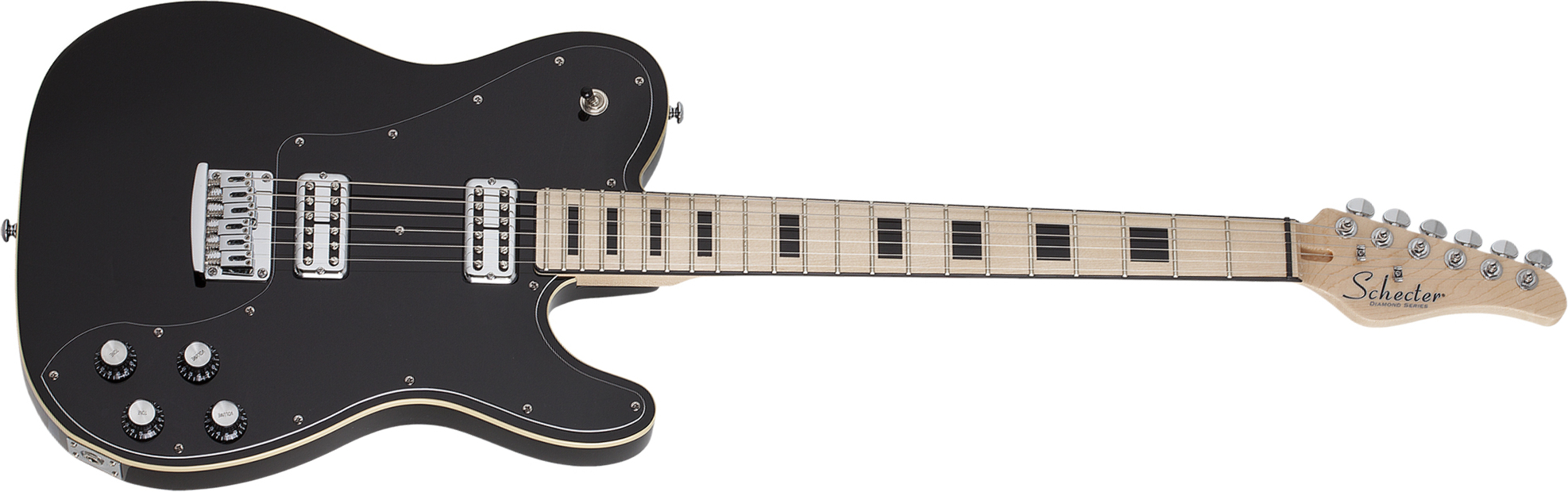 Schecter Pt Fastback 2h Ht Mn - Black - Guitarra eléctrica con forma de tel - Main picture