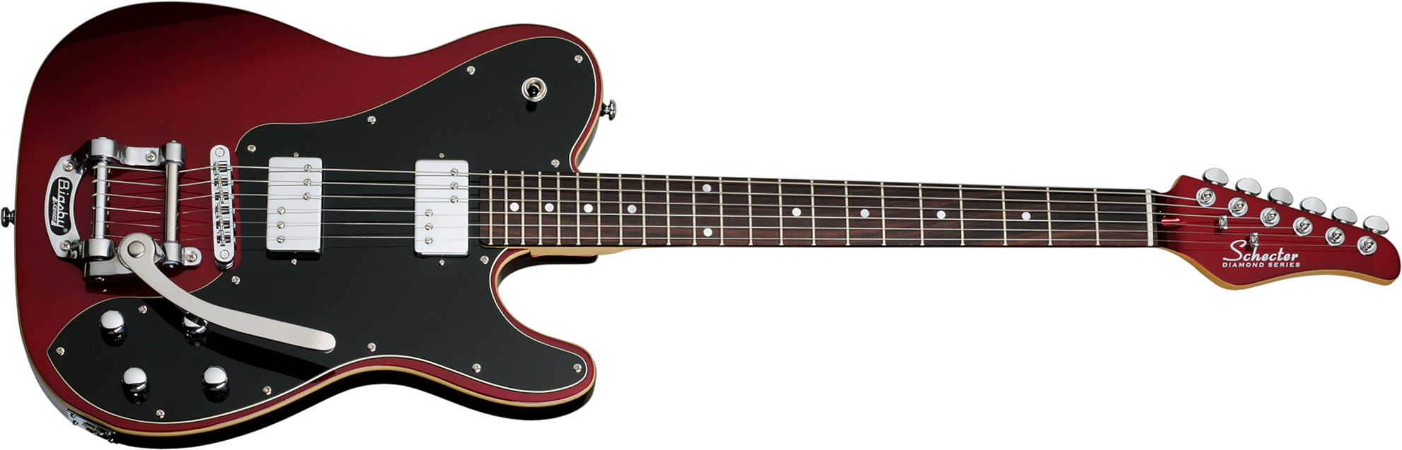 Schecter Pt Fastback Ii B Bigsby 2h Trem Bigsby Rw - Metallic Red - Guitarra eléctrica con forma de tel - Main picture