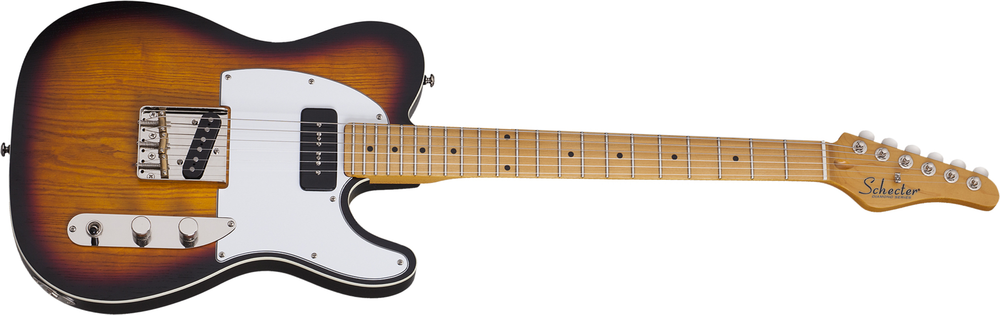 Schecter Pt Special 2s Ht Mn - 3-tone Sunburst Pearl - Guitarra eléctrica con forma de tel - Main picture