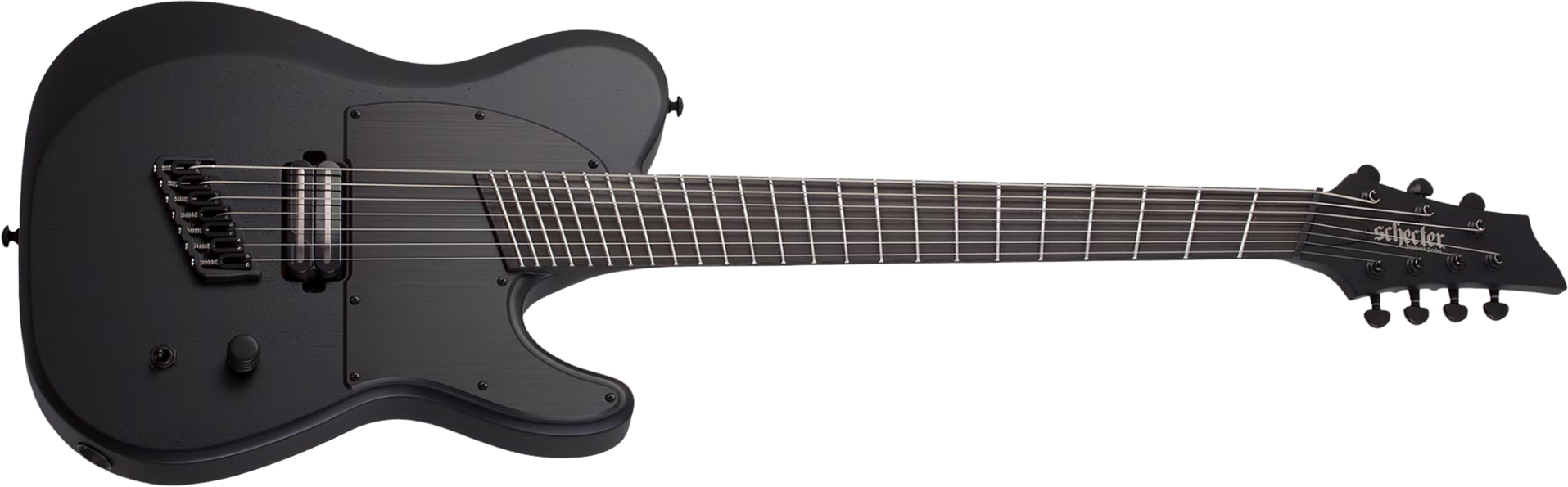 Schecter Pt7 Ms Black Ops 7c Multiscale Baryton 1h Ht Eb - Satin Black Open Pore - Multi-Scale Guitar - Main picture