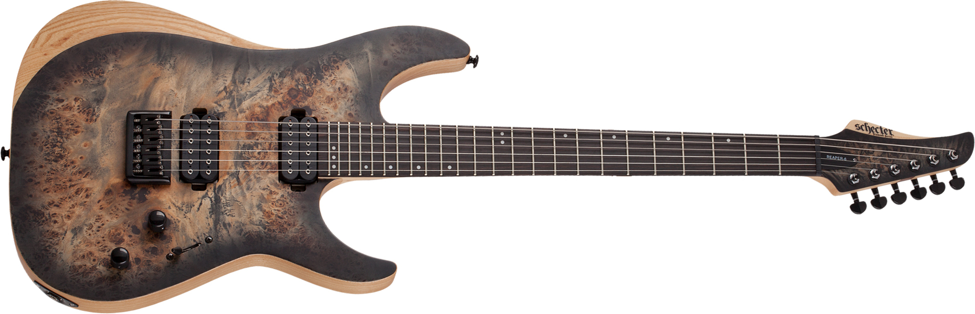 Schecter Reaper-6 2h Ht Eb - Satin Charcoal Burst - Guitarra eléctrica con forma de str. - Main picture