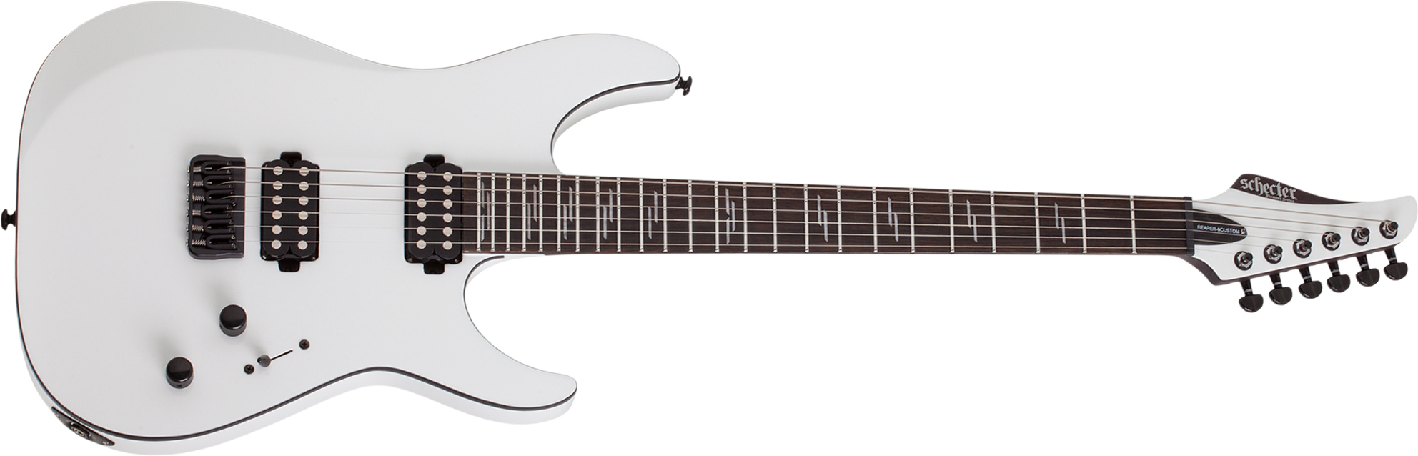 Schecter Reaper-6 Custom 2h Ht Eb - Gloss White - Guitarra eléctrica con forma de str. - Main picture