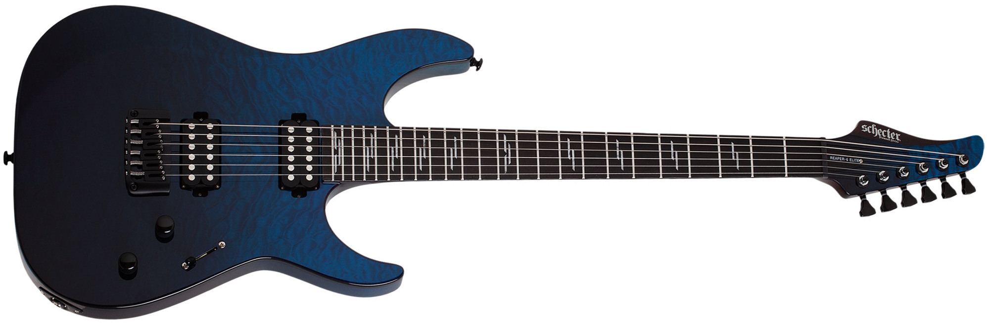 Schecter Reaper-6 Elite 2h Ht Eb - Deep Blue Ocean - Guitarra eléctrica con forma de str. - Main picture