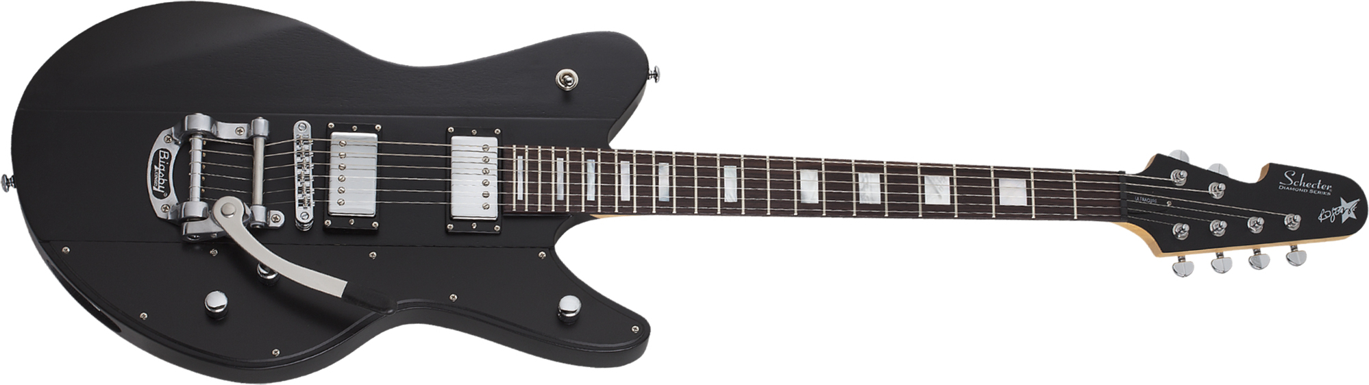 Schecter Robert Smith Ultra Cure Signature 2h Trem Bigsby Rw - Black Pearl - Guitarra eléctrica de autor - Main picture