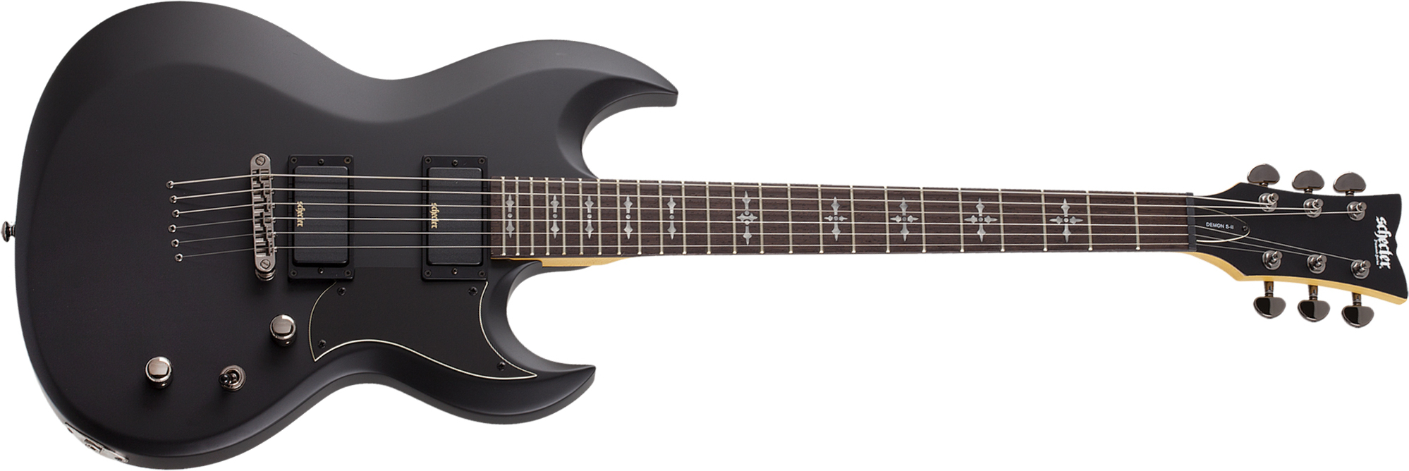 Schecter S-ii Demon 2h Ht Rw - Satin Black - Guitarra electrica metalica - Main picture