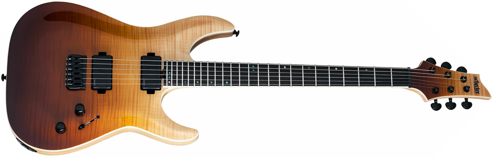 Schecter Sls Elite C-1 2h Fishman Fluence Modern Ht Eb - Antique Fade Burst - Guitarra eléctrica con forma de str. - Main picture