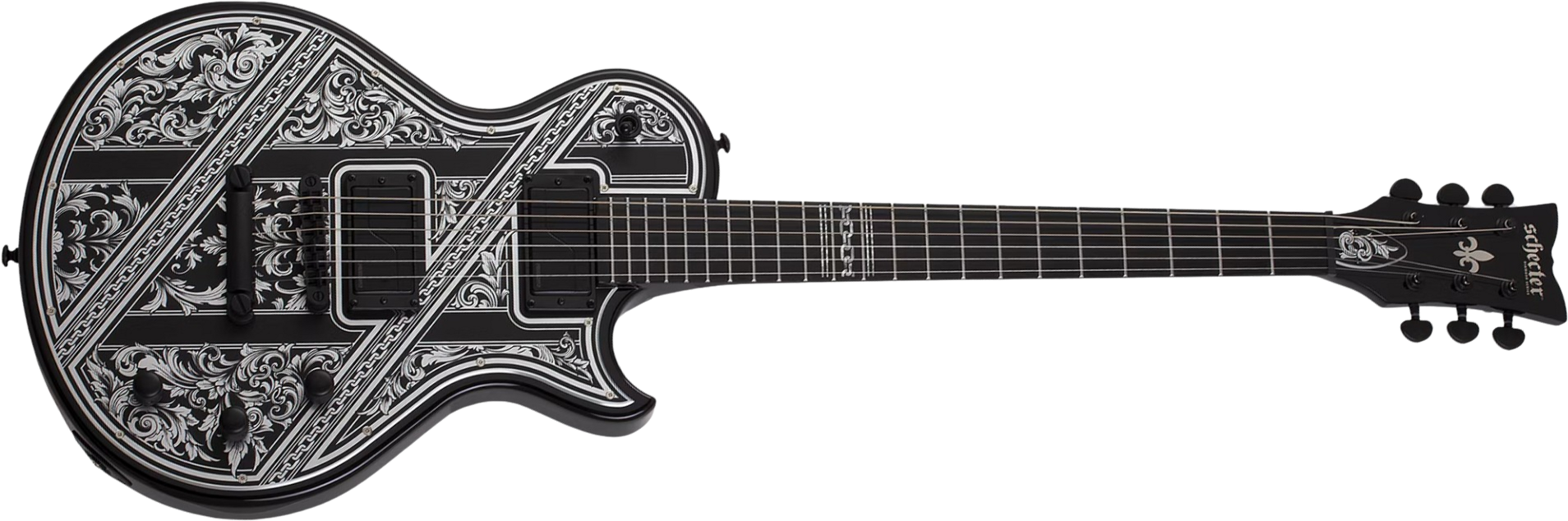 Schecter Solo Ii Pryzm Palladium 2h Fishman Fluence Modern Eb - Gloss Black - Guitarra electrica metalica - Main picture