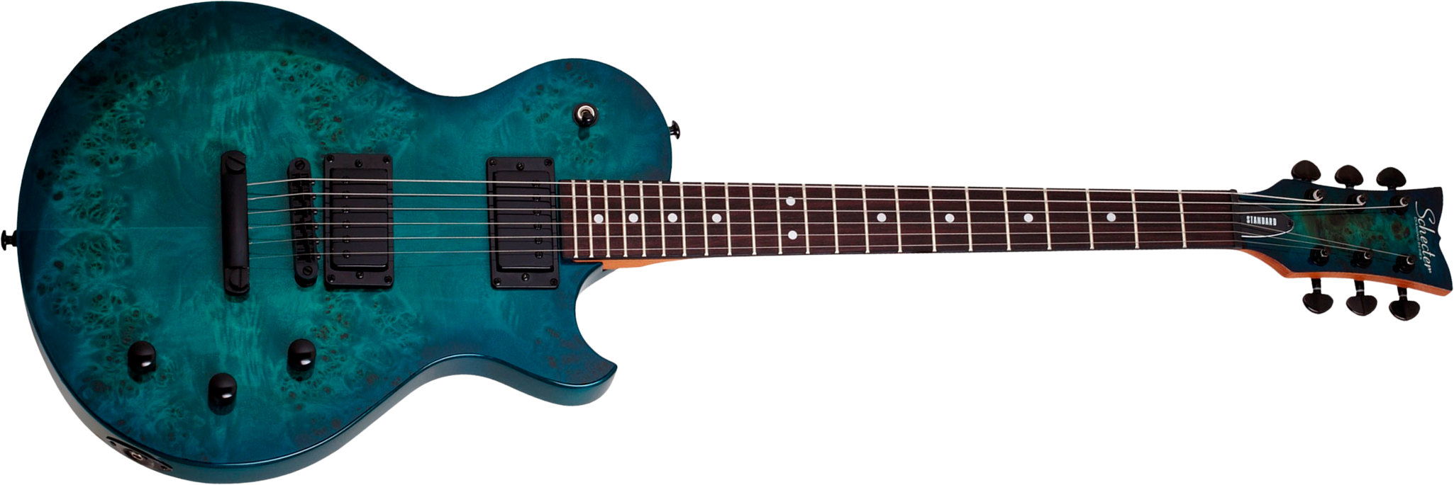 Schecter Solo-ii Standard 2h Ht Rw - Ocean Blue Burst Burl - Guitarra eléctrica de corte único. - Main picture