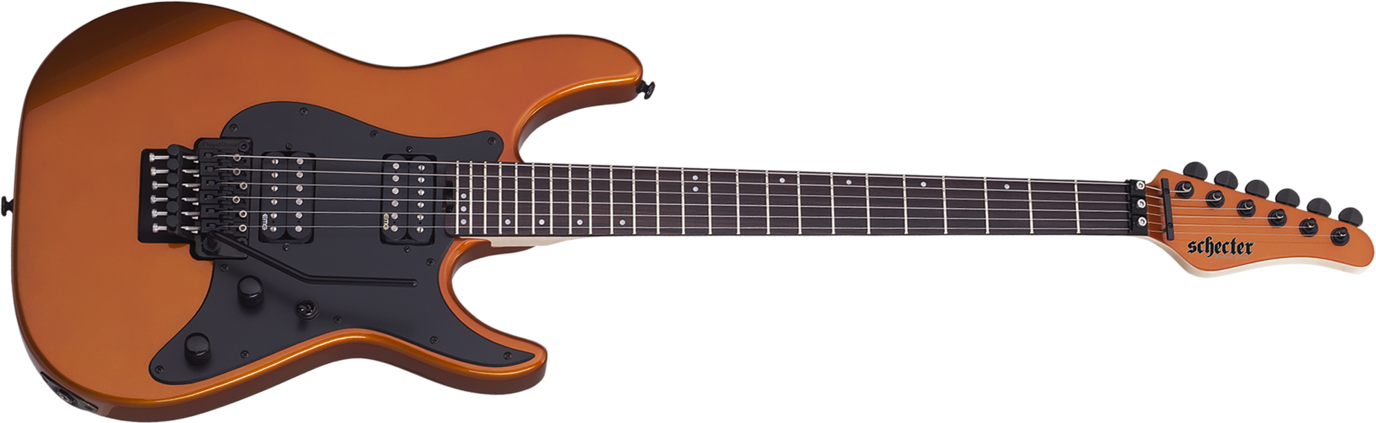 Schecter Sun Valley Super Shredder Fr 2h Emg Rw - Lambo Orange - Guitarra eléctrica con forma de tel - Main picture