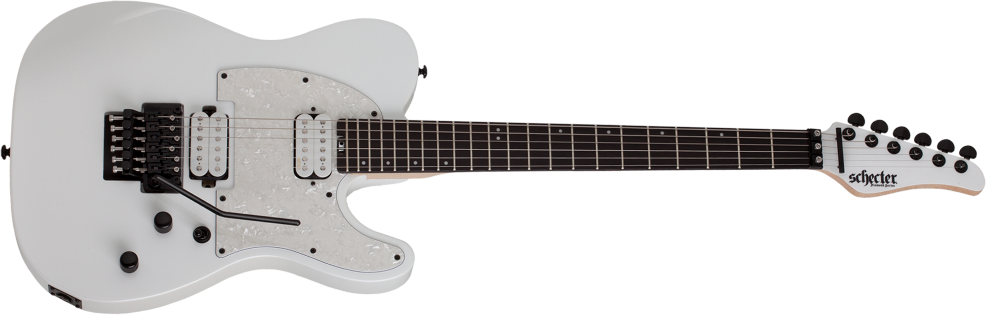 Schecter Sun Valley Super Shredder Pt Fr 2h Emg Rw - Metallic White - Guitarra eléctrica con forma de tel - Main picture