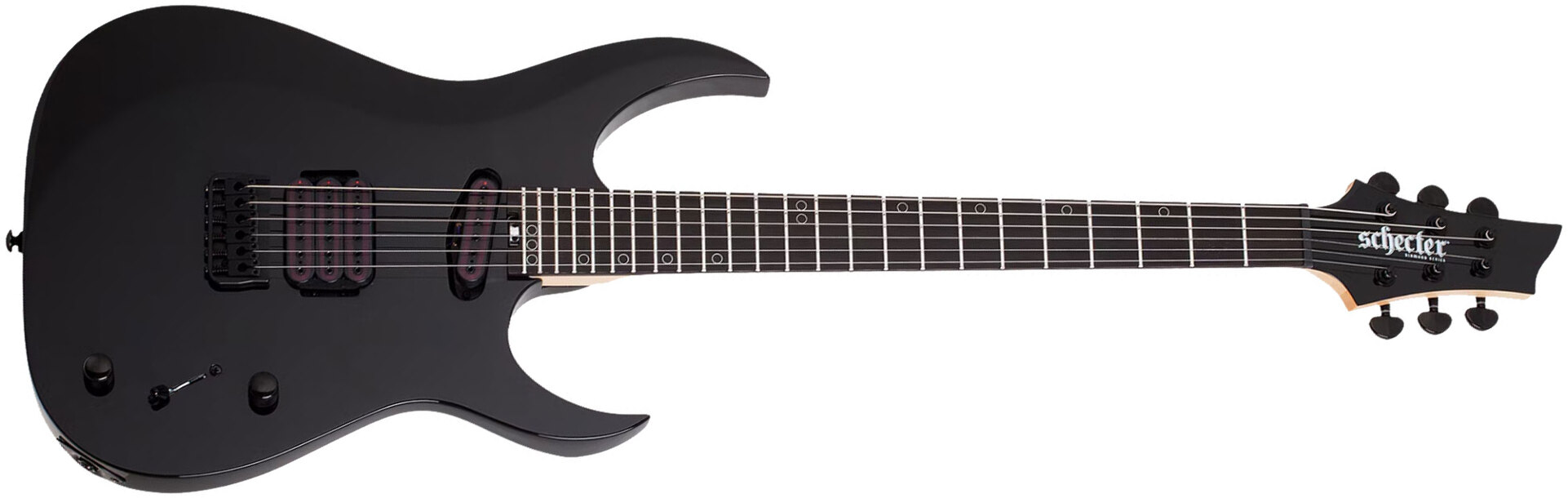 Schecter Sunset Triad 6 Tcs Ht Eb - Gloss Black - Guitarra electrica metalica - Main picture