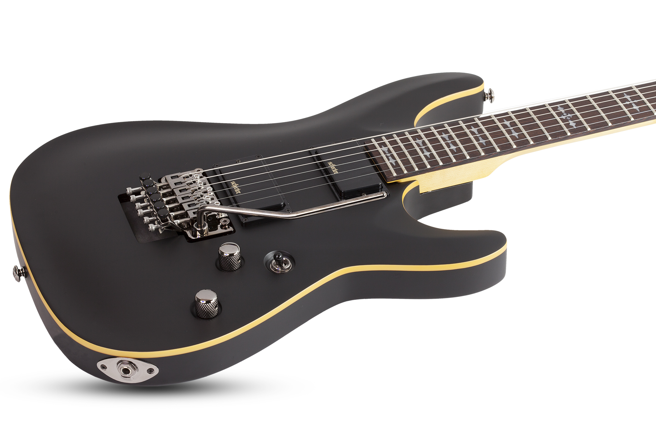 Schecter Demon-6 Fr 2h Rw - Aged Black Satin - Guitarra eléctrica con forma de str. - Variation 1