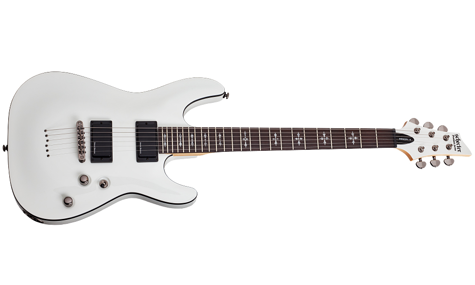 Schecter Demon-6 2h Ht Rw - Vintage White - Guitarra eléctrica con forma de str. - Variation 1