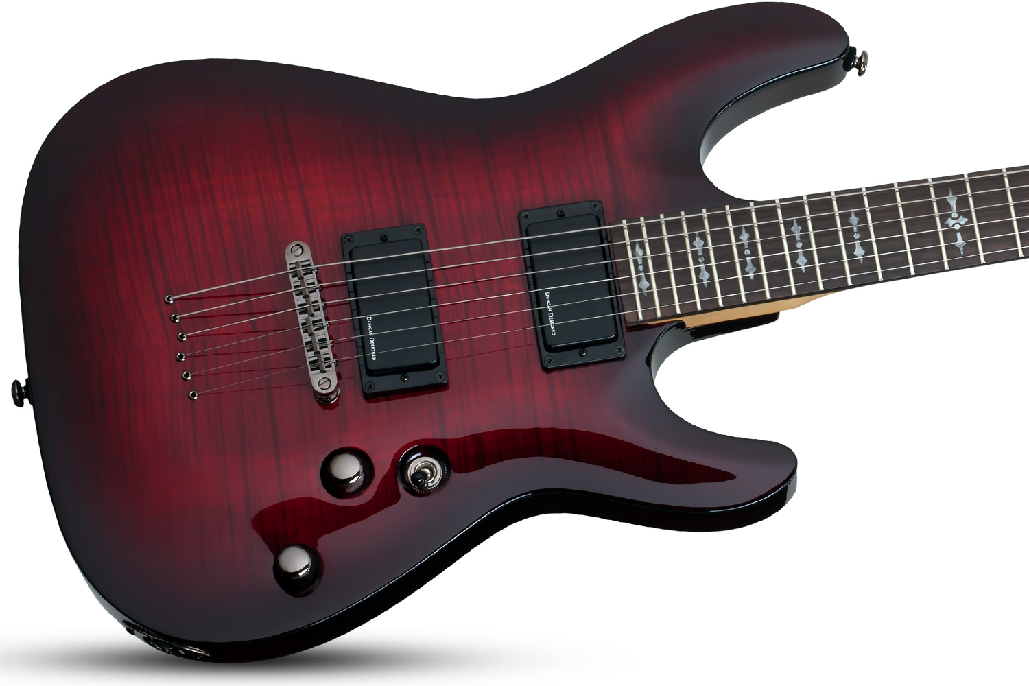 Schecter Demon-6 2h Ht Rw - Crimson Red Burst - Guitarra eléctrica con forma de str. - Variation 1