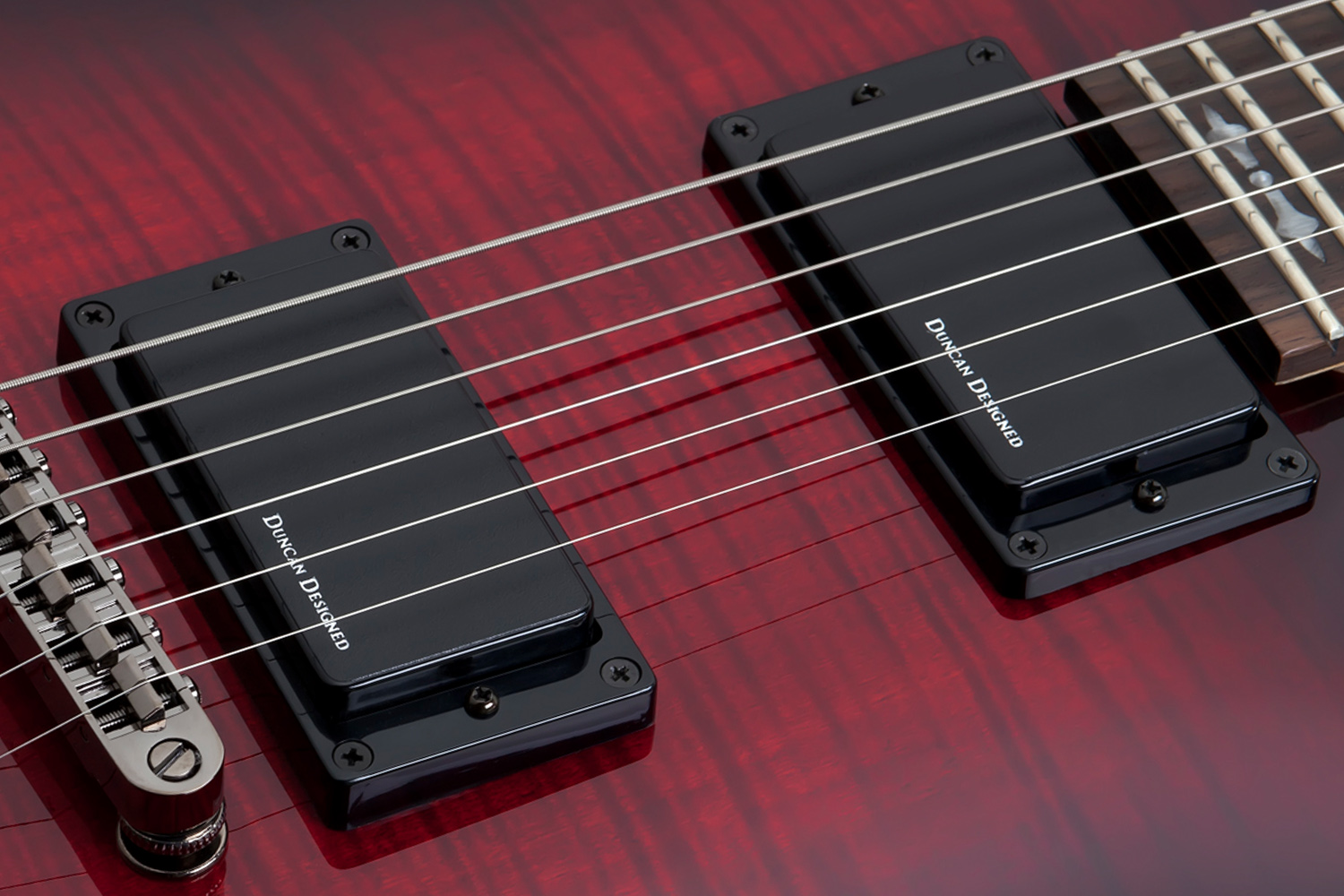 Schecter Demon-6 2h Ht Rw - Crimson Red Burst - Guitarra eléctrica con forma de str. - Variation 2
