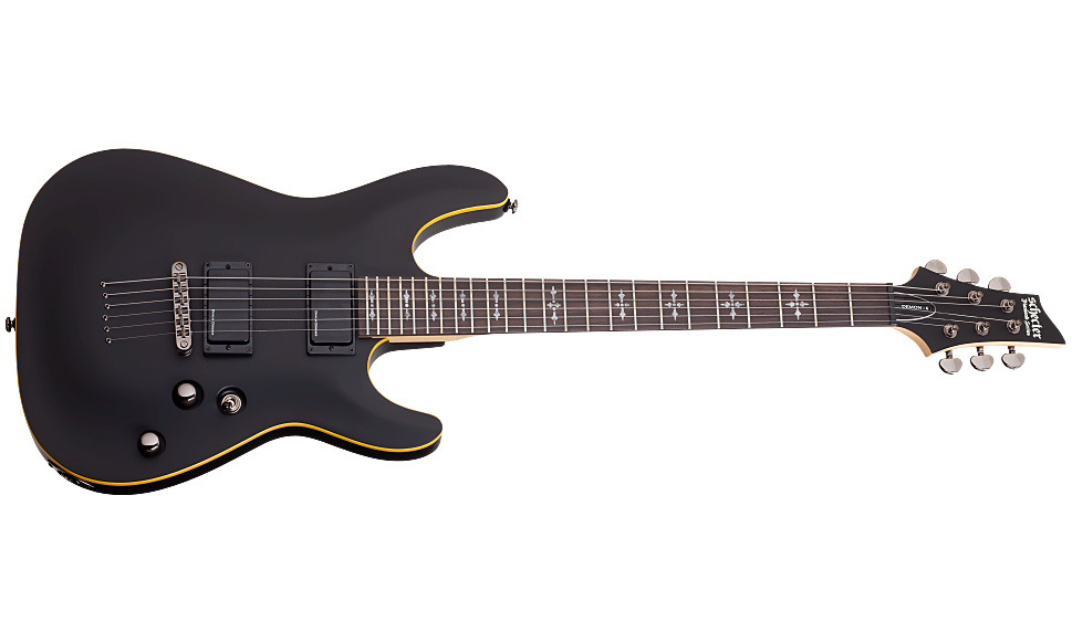 Schecter Demon-6 2h Ht Rw - Aged Black Satin - Guitarra eléctrica con forma de str. - Variation 1