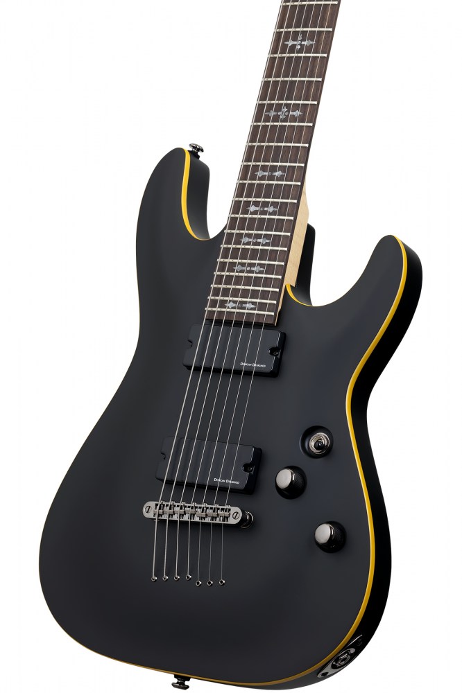 Schecter Demon-7 7c 2h Ht Wen - Aged Black Satin - Guitarra eléctrica de 7 cuerdas - Variation 1