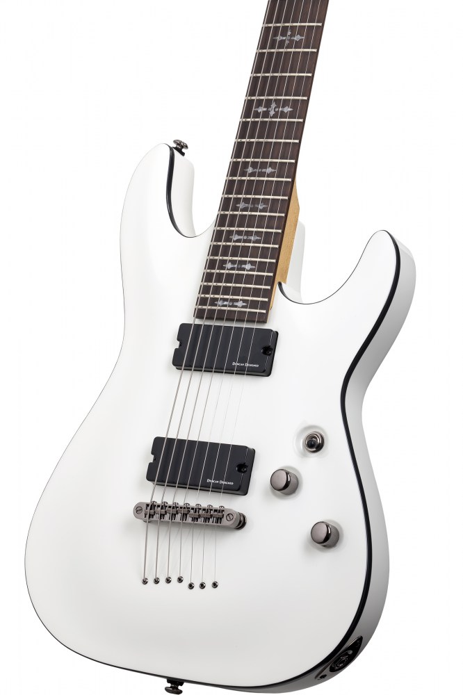 Schecter Demon-7 2h Ht Wen - Vintage White - Guitarra eléctrica de 7 cuerdas - Variation 2