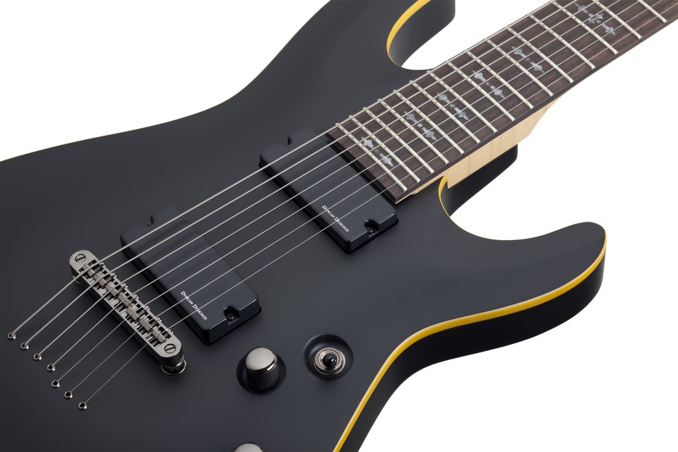 Schecter Demon-7 7c 2h Ht Wen - Aged Black Satin - Guitarra eléctrica de 7 cuerdas - Variation 2