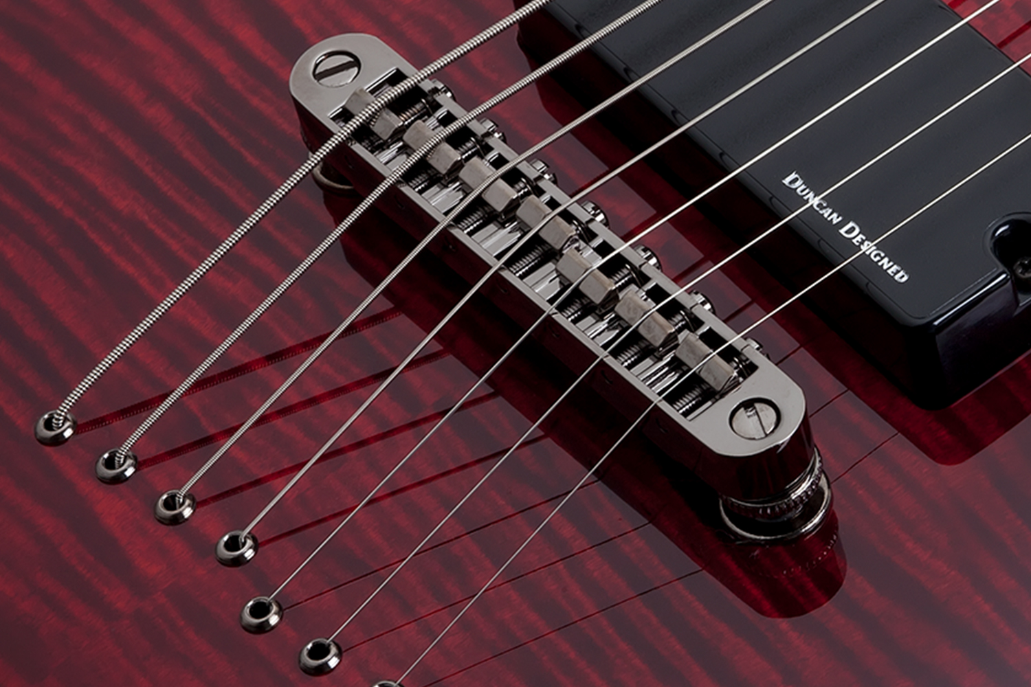 Schecter Demon-7 7c 2h Ht Wen - Crimson Red Burst - Guitarra eléctrica de 7 cuerdas - Variation 3