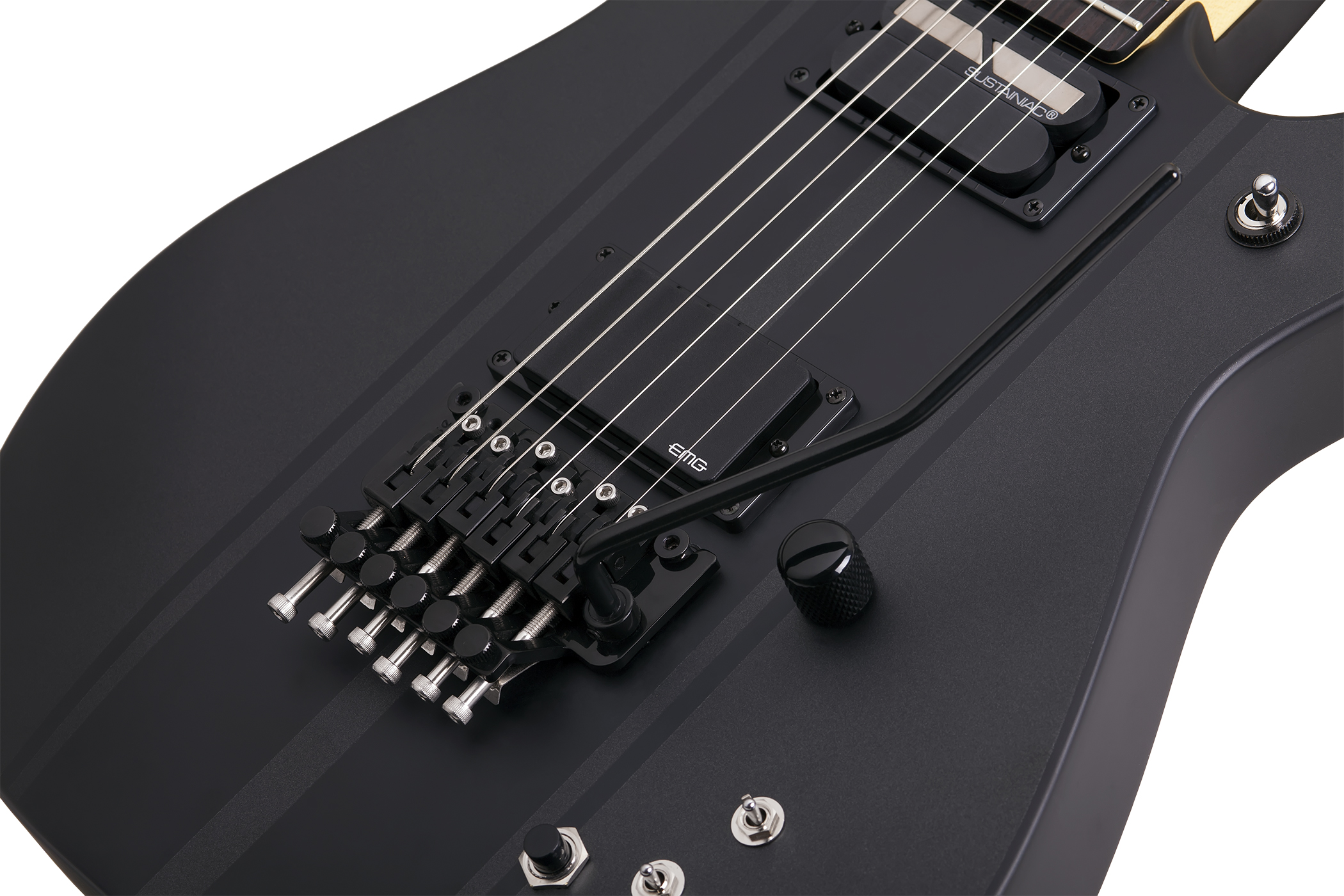 Schecter Dj Ashba Signature 2h Emg Sustainiac Fr Eb - Carbon Grey - Guitarra eléctrica con forma de str. - Variation 3