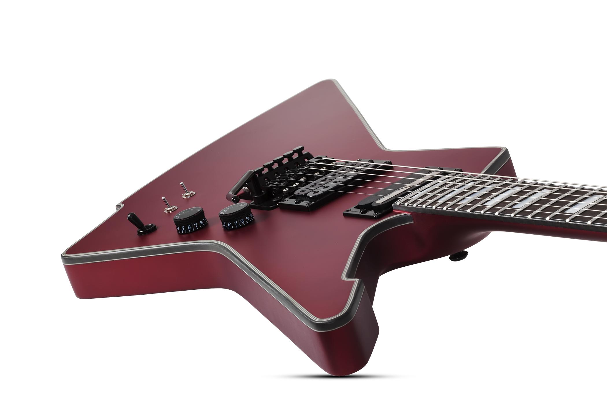 Schecter E-1 Fr S Special Edition 2h Sustainiac Fr Eb - Satin Candy Apple Red - Guitarra electrica metalica - Variation 6