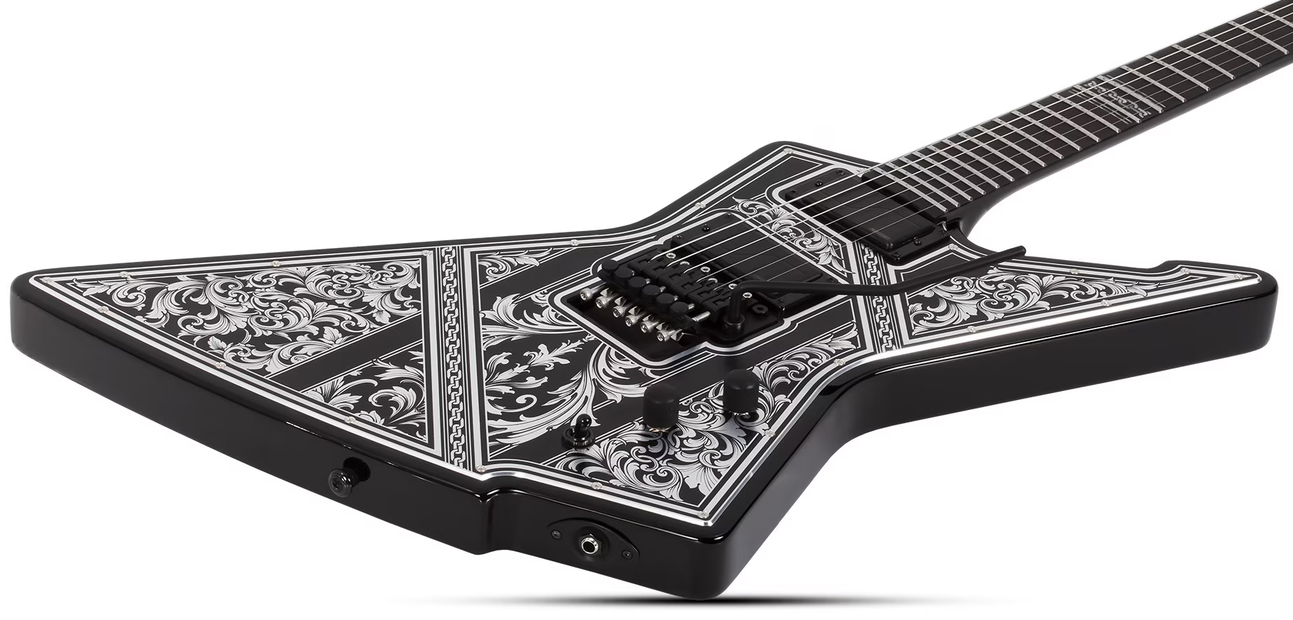 Schecter E1 Pryzm Palladium 2h Fishman Fluence Modern Fr Eb - Gloss Black - Guitarra eléctrica de 7 cuerdas - Variation 1