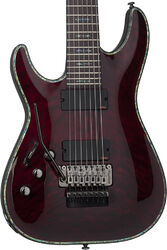 Guitarra electrica para zurdos Schecter Hellraiser C-7 FR LH - Black cherry