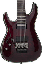 Guitarra electrica para zurdos Schecter Hellraiser C-7 FR S LH - Black cherry