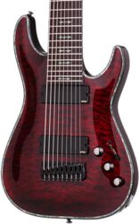 Guitarra electrica de 8 y 9 cuerdas Schecter Hellraiser C-9 - Black cherry