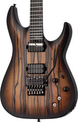 Guitarra eléctrica con forma de str. Schecter C-1 FR-S Pale Moon - Natural Satin Black Burst
