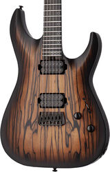 Guitarra eléctrica con forma de str. Schecter C-1 Pale Moon - Natural Satin Black Burst