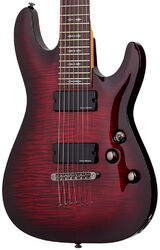 Guitarra eléctrica de 7 cuerdas Schecter Demon-7 - Crimson red burst