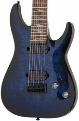Guitarra eléctrica de 7 cuerdas Schecter Omen Elite-7 - See-thru blue burst