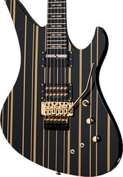 Guitarra eléctrica de autor Schecter Synyster Custom-S - Black w/ gold stripes