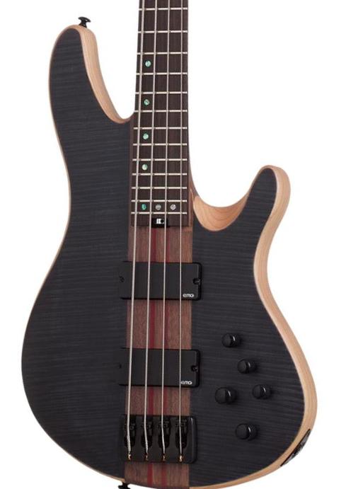Bajo eléctrico de cuerpo sólido Schecter Charles Berthoud CB-4 - See thru black satin