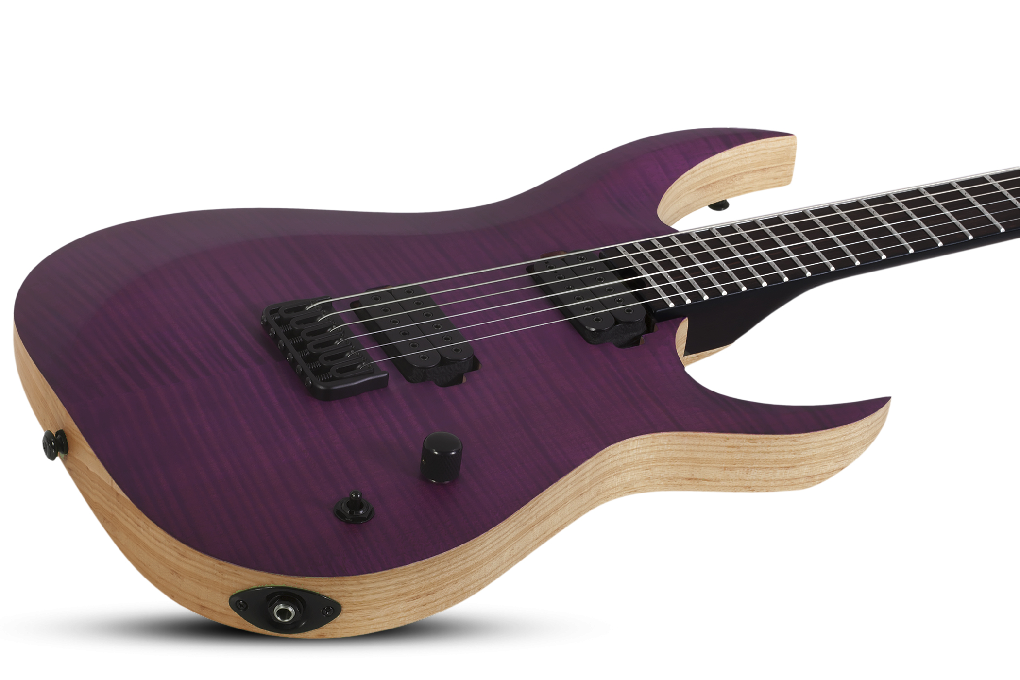 Schecter John Browne Tao-6 Signature 2h Ht Eb - Satin Trans Purple - Guitarra eléctrica con forma de str. - Variation 1