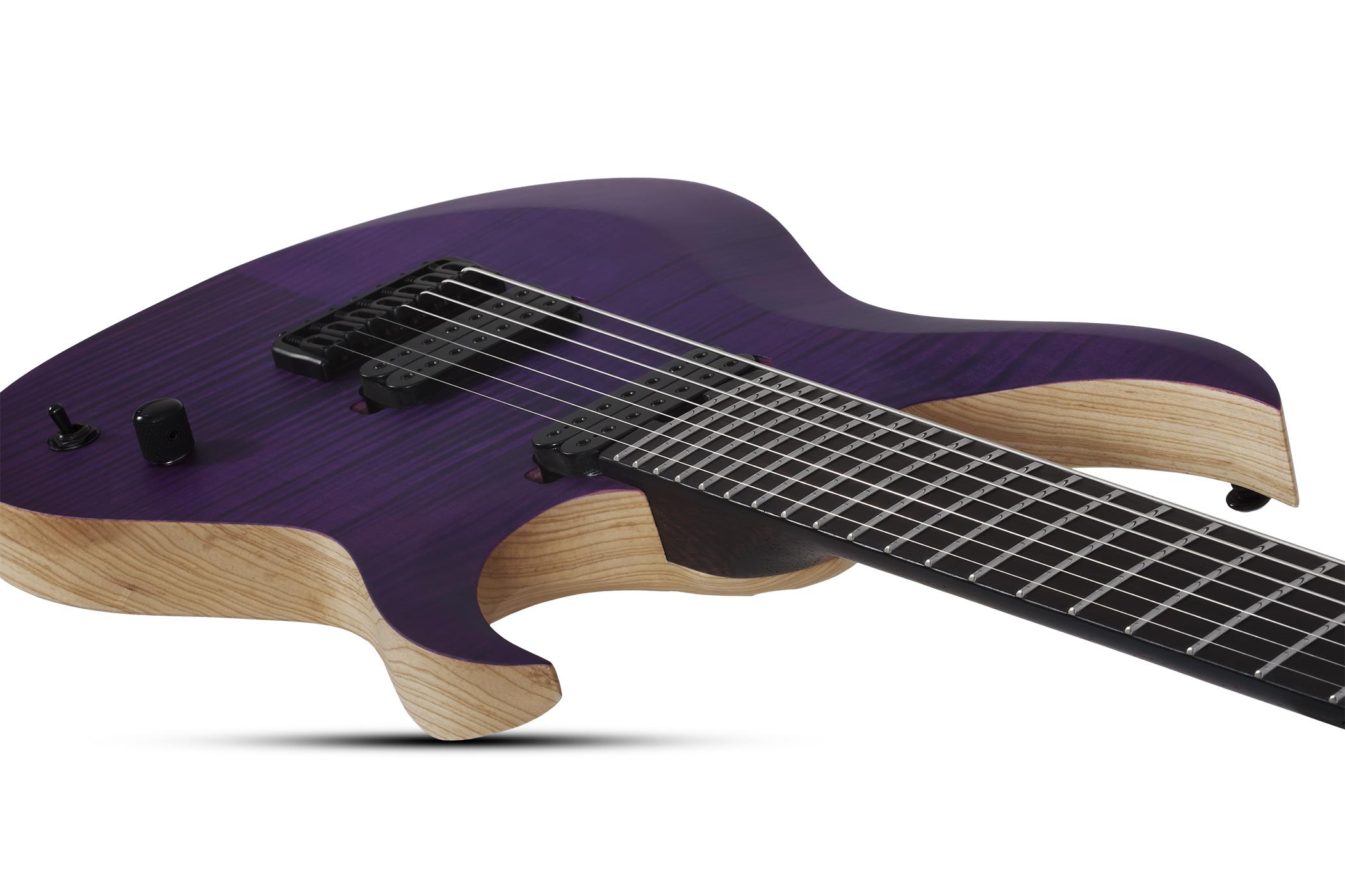 Schecter John Browne Tao-7 Signature Baryton 2h Ht Eb - Satin Trans Purple - Guitarra eléctrica de 7 cuerdas - Variation 2