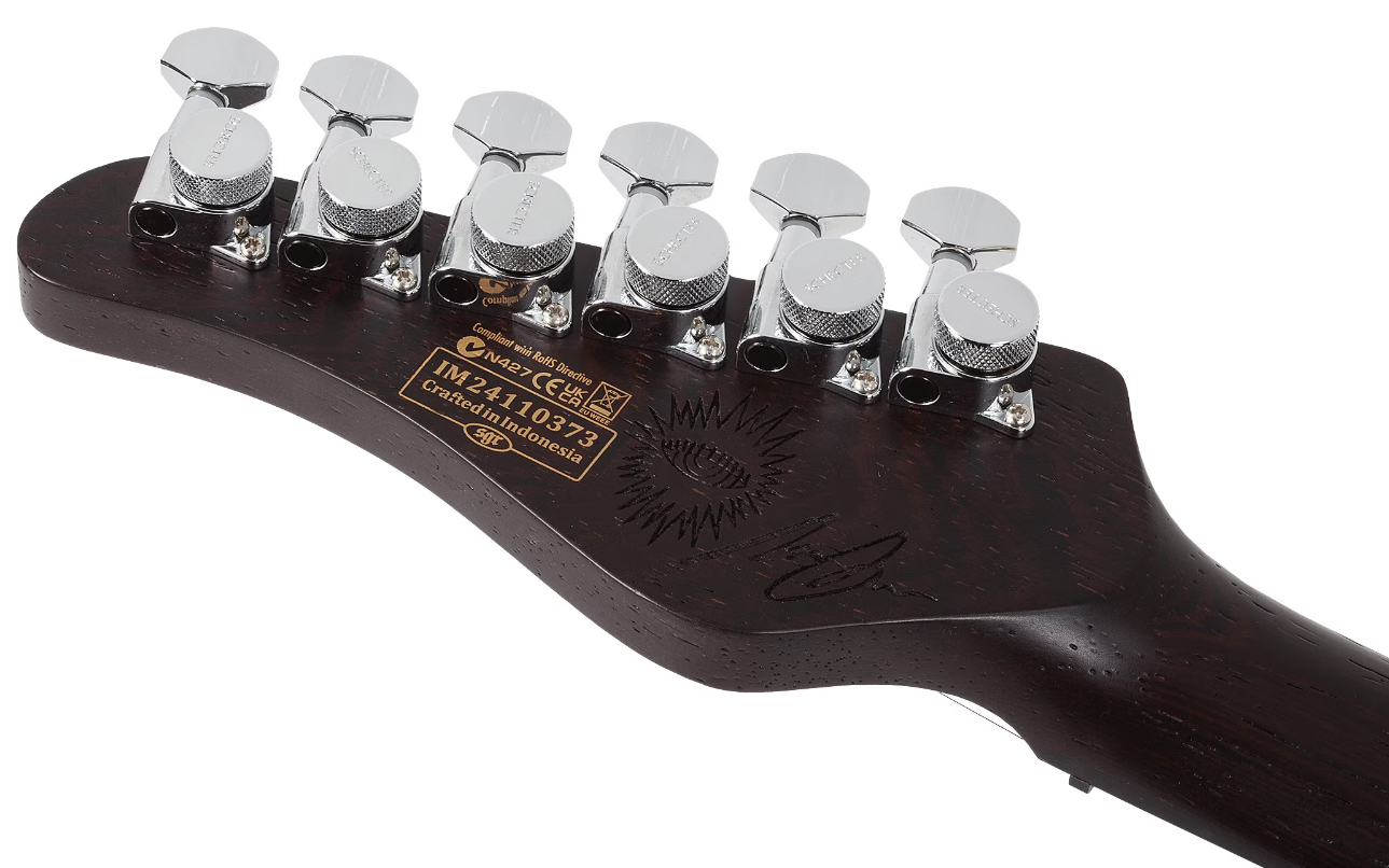 Schecter Nick Johnston Traditional 10th Ann. Signature Hss Trem Eb - Atomic Saffron - Guitarra eléctrica con forma de str. - Variation 6