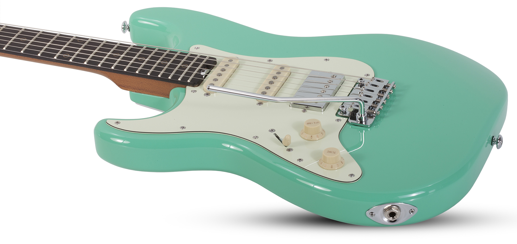 Schecter Nick Johnston Traditional Gaucher Hss Signature Trem Eb - Atomic Green - Guitarra electrica para zurdos - Variation 1