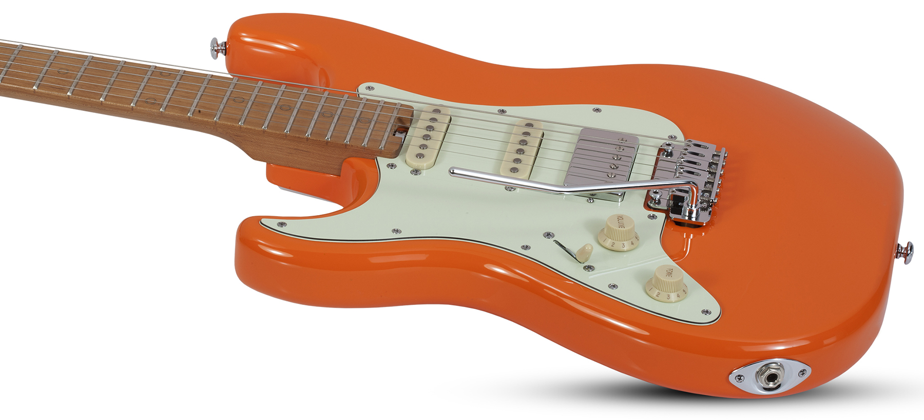 Schecter Nick Johnston Traditional Lh Gaucher Hss Trem Mn - Atomic Orange - Guitarra electrica para zurdos - Variation 1