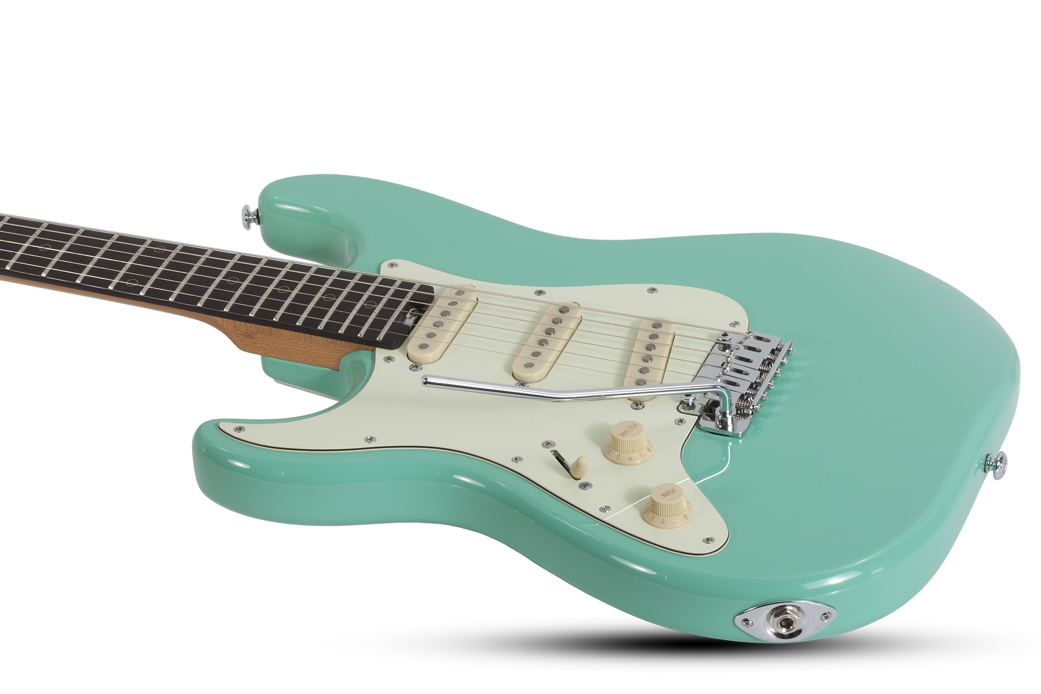 Schecter Nick Johnston Traditional Gaucher Signature 3s Trem Eb - Atomic Green - Guitarra electrica para zurdos - Variation 1